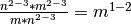 \frac{n^{2-3} * m^{2-3}}{m * n^{2-3}} = m^{1-2}